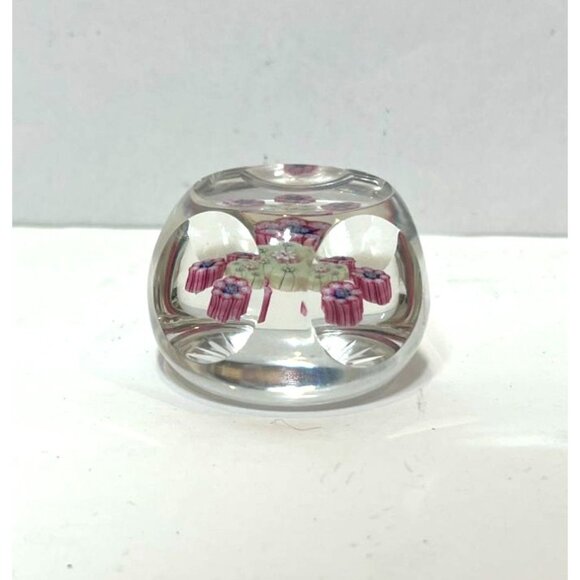 Vintage Glass Perthshire Paperweight PP14 1977 "I" Millefiori Flowers Star Base - Picture 4 of 7